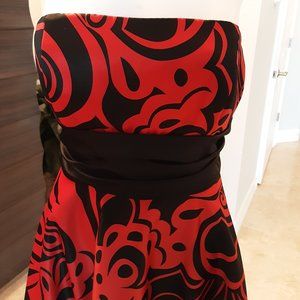 Betsy & Adam Red and Black Cocktail Dress - New
